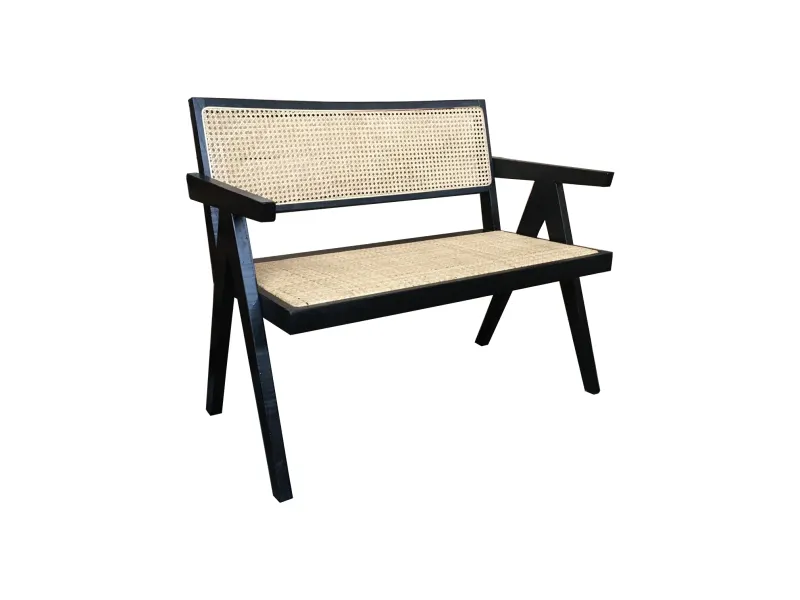 MF Pier 2 Seater Rattan Bench with Backrest
