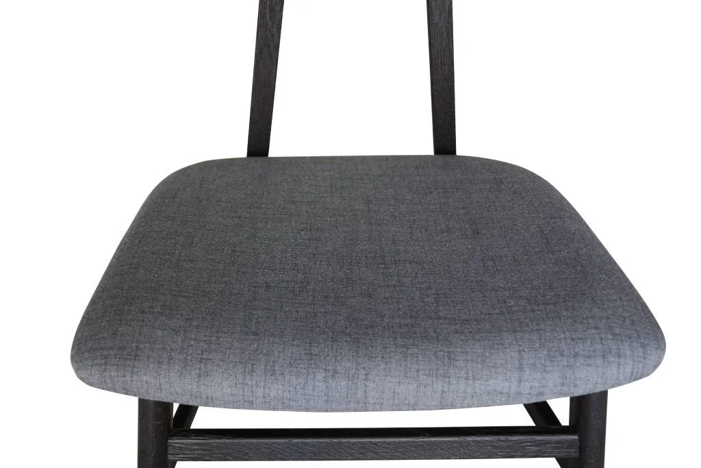 VI Patchwood Solid Timber Fabric Seat Dining Chair
