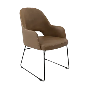 FL Orleans Upholstered Aluminium Sled Base Hospitality Dining Armchair thumbnail 2