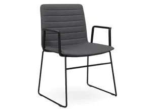 DD Nikola Black Sled Base Fabric Upholstered Chair with Arm Rest thumbnail 10