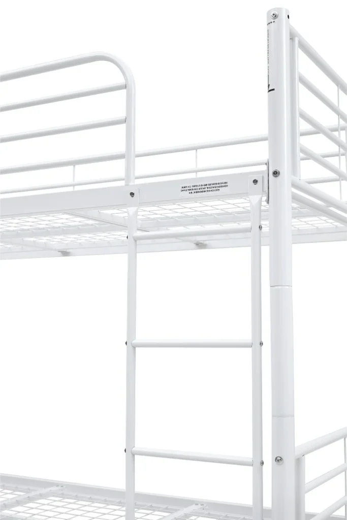 VI Tiamo Metal Frame Single Over Single Bunk Bed - White & Black