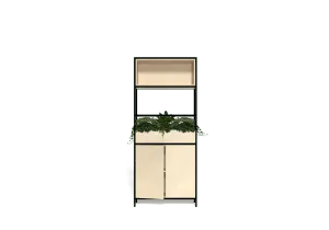 OL Rhodes 2 Door 1 Open Shelf Welded Storage with 3 Planter Box thumbnail 2