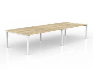 OL Axis 4-User Double Sided Workspace – Oak Top with White Frame thumbnail 11