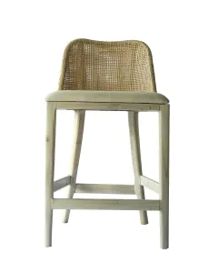 CR Tampa Timber Framed Rattan Back Fabric Seat Counter Stool thumbnail 10
