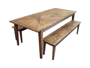 MF Parquetry Recycled Elm Timber Dining Bench thumbnail 2