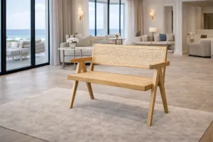 MF Pier 2 Seater Rattan Bench with Backrest thumbnail 5