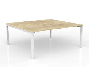 OL Axis 2-User Double Sided Workspace – Oak Top White Frame thumbnail 2