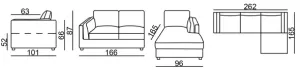 EL Denmark Fabric Sofa 2 Seater + Chaise Lounge Set thumbnail 5
