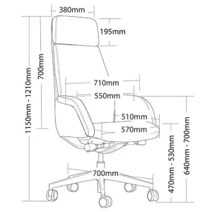 ST Captain Genuine Leather High Back Executive Chair thumbnail 3