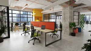 OL Studio50 Screen for Agile Shared Desk with Black Frame thumbnail 2