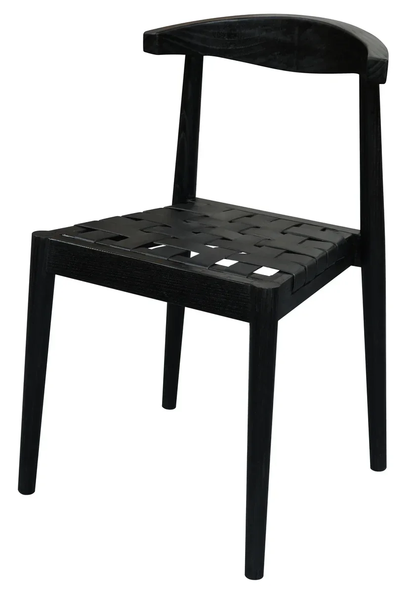 CT Elliot Solid Oak Timber Genuine Leather Seat Dining Chair