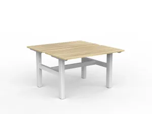 OL Agile Fixed Height Shared Desk – Oak Top with White Frame thumbnail 17