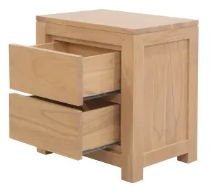CT Amsterdam Solid White Cedar Timber 2 Drawer Bedside Table thumbnail 3