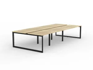 OL Anvil 6-User Double Sided Workspace – Oak Top with Black Frame thumbnail 5