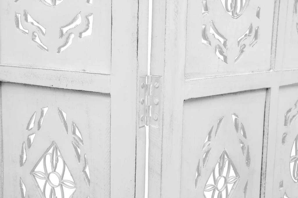 VI Oval Jali Solid Timber 4 Panel Space Dividing Screen