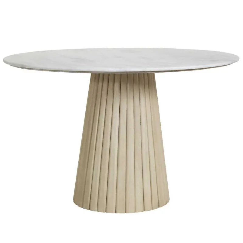 SH Marseille Timber Base Marble Top Round Dining Table