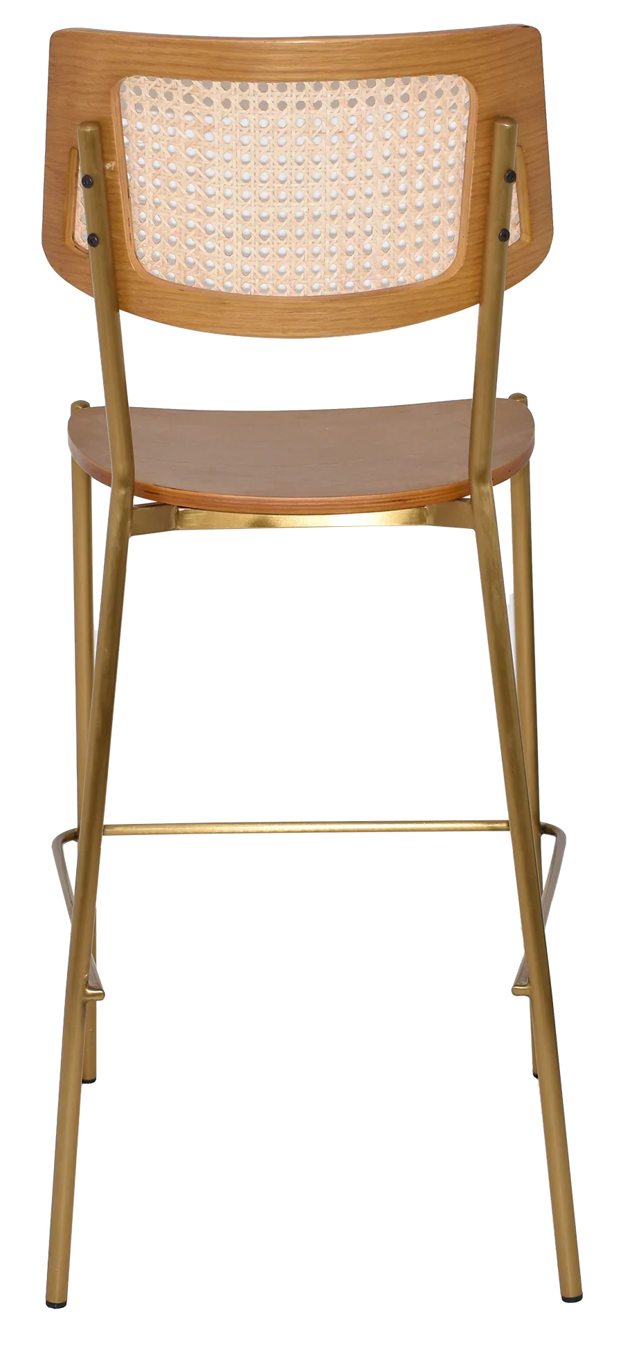 EZ Texas Metal Leg Rattan Back Barstool - Light Oak thumbnail 10