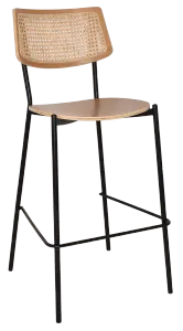 EZ Texas Metal Leg Rattan Back Barstool - Natural thumbnail 18