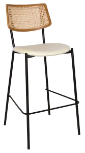 EZ Texas Metal Leg Rattan Back Barstool - Light Oak thumbnail 18