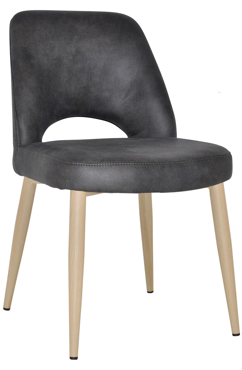 EZ Albury Birch Stained Metal Leg Upholstered Hospitality Dining Chair