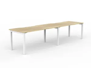 OL Axis 2-User Single Sided Desk – Oak Top White Frame thumbnail 11