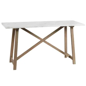 Payton Marble Top Timber Leg Console Table thumbnail 1