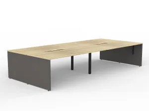 OL AltoSystem Double Sided Shared 4-User Workstation – Oak thumbnail 2