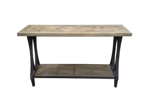 MF Bourke Recycled Elm Timber Hall Table with Shelf thumbnail 2