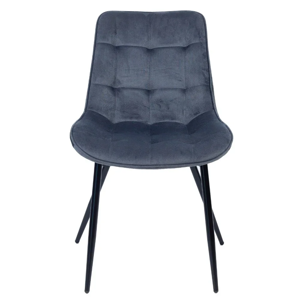 VI Giselle Velvet Upholstered Black Metal Legs Dining Chair