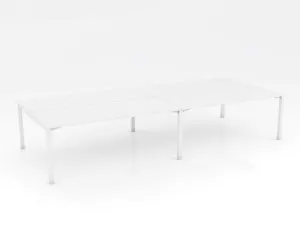 OL Axis Stretch Double Sided 4 Person Desk – White Top with White Frame thumbnail 5