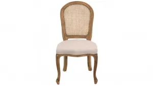 VI Kensington Rattan Round Back Dining Chair – Nat White & Beige thumbnail 1