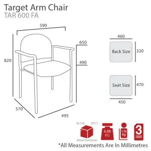 MA Target Stackable Fabric Upholstered Visitor Armchair thumbnail 4