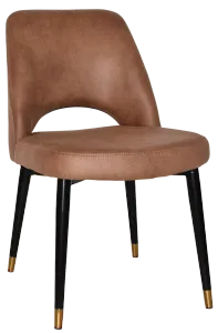 EZ Albury Black Stainless Steel Brass Top Leg Upholstered Hospitality Dining Chair thumbnail 9