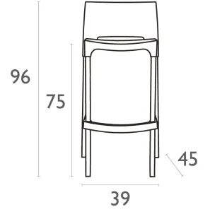 FL Gio Hospitality Outdoor Stackable Bar Stool thumbnail 3