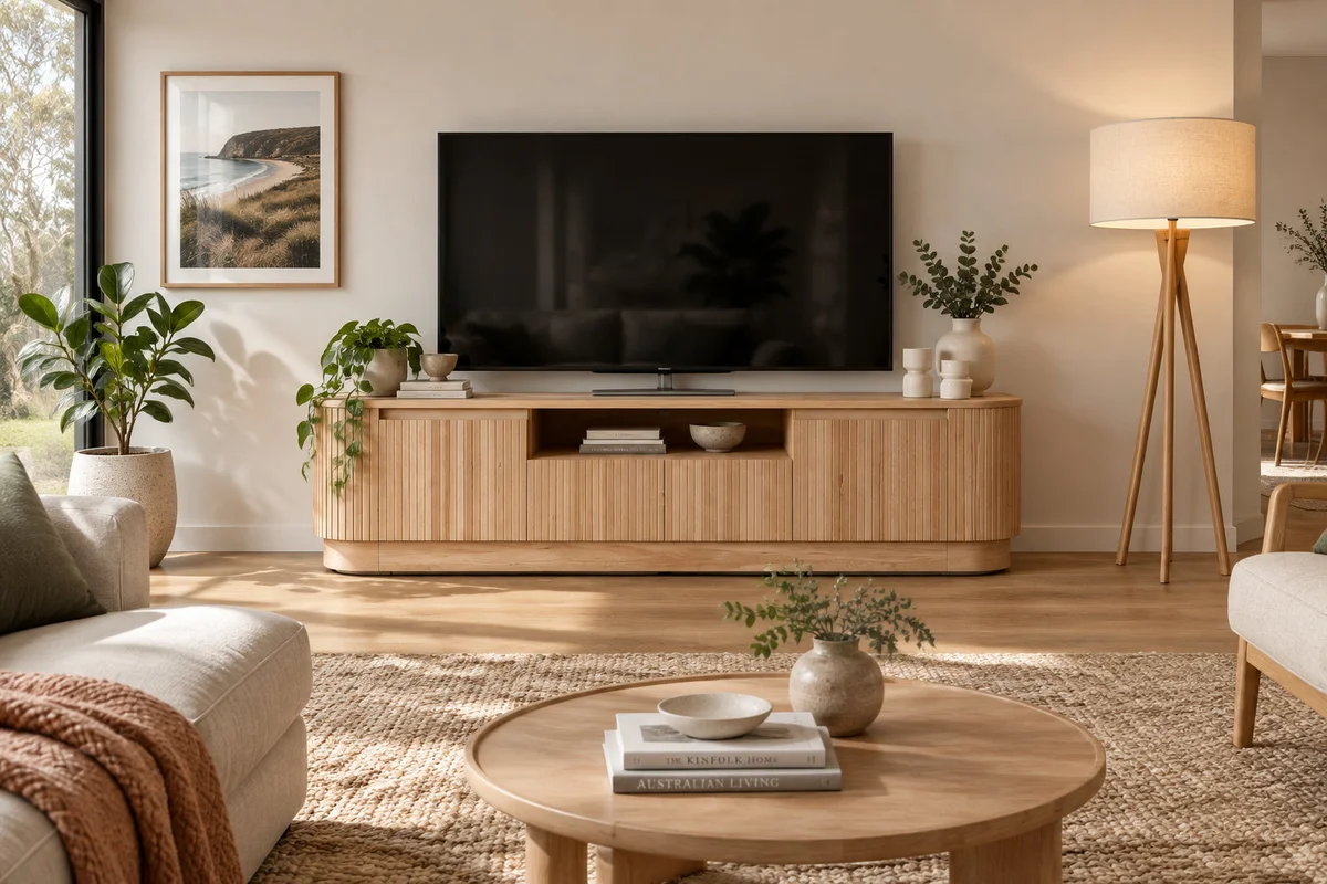 VI Adsila Solid Timber 2 Drawer 2 Door Entertainment Unit - 1.8M