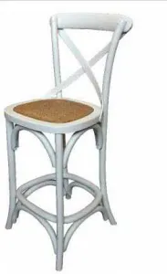 MF Crossback Solid Timber Rattan Barstool 65cm Seat Height thumbnail 2
