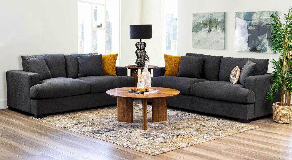 VI Hasting Fabric Upholstered 2 Seater Lounge