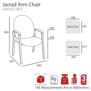 MA Jarrad Fabric Upholstered Visitor Armchair thumbnail 2