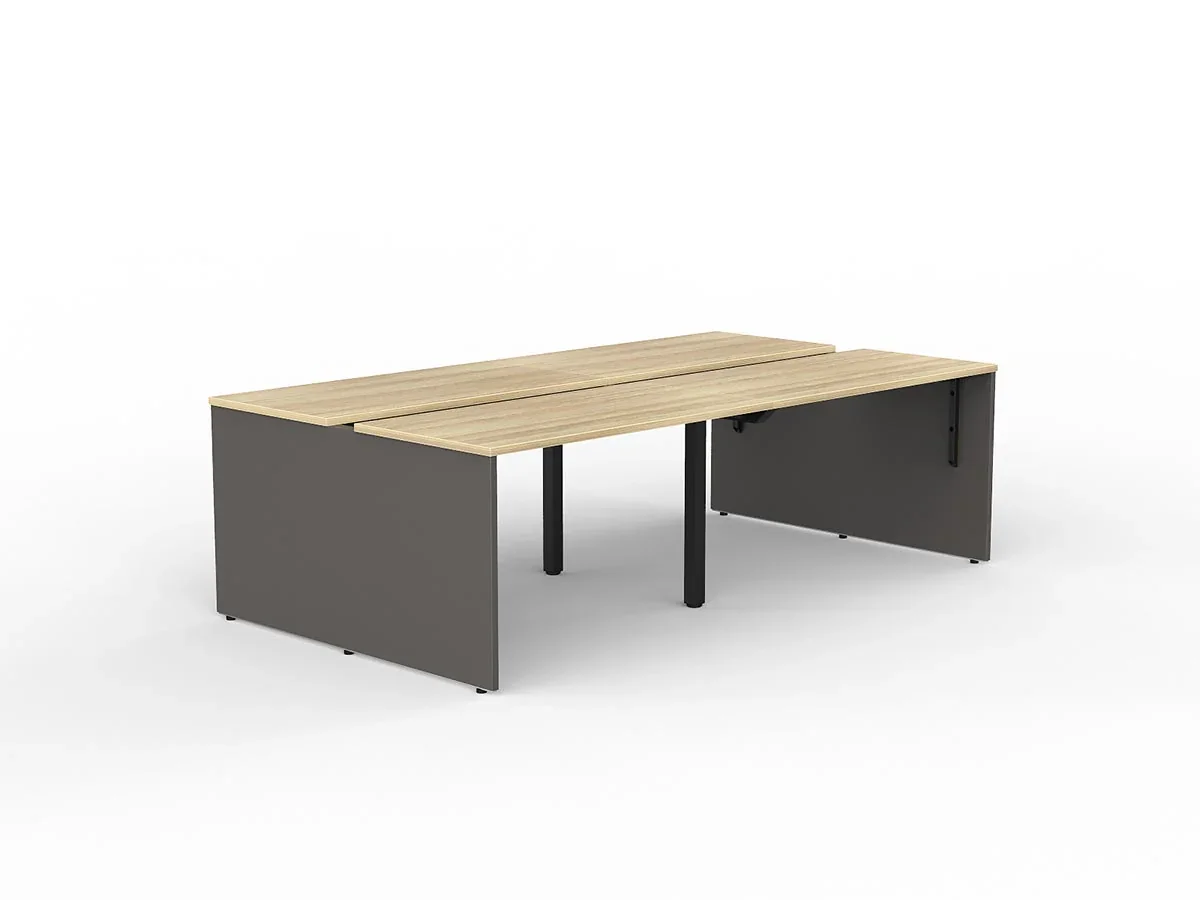 OL AltoSystem Double Sided Shared 4-User Workstation – Oak