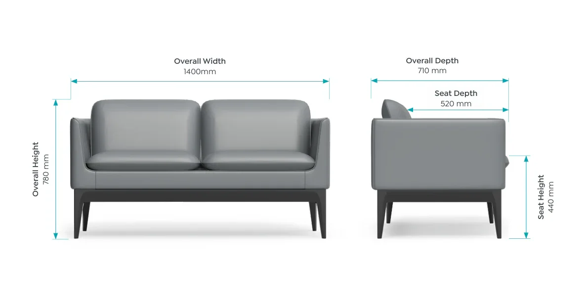 OL Madison PU Leather Upholstered 2 Seater Breakout Lounge