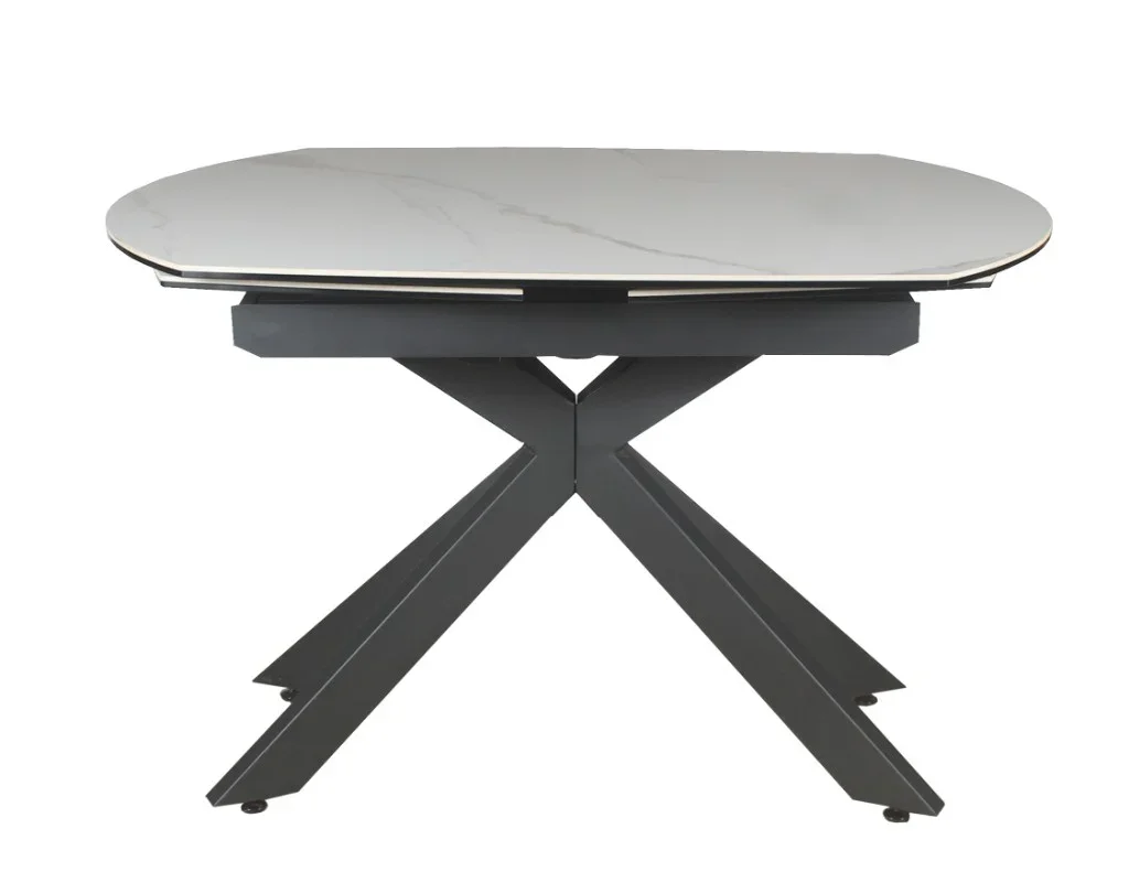 VI Kross Metal Leg Ceramic Top Extandable Dining Table