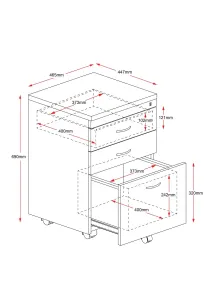 RL Rapid Span 2 Drawer 1 File Dreawer Mobile Pedestal thumbnail 4