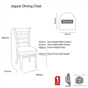 MA Jaguar Dining Chair With Timber Seat thumbnail 3