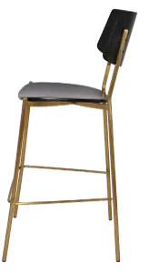EZ Texas Brass Leg Barstool with Black Veneer Back thumbnail 9