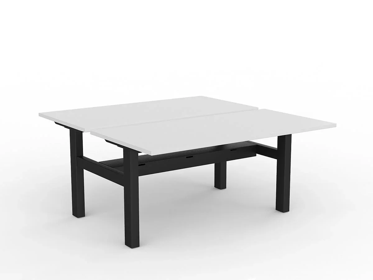 OL Agile Fixed Height Shared Desk – White Top with Black Frame thumbnail 18