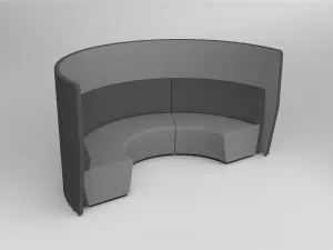 OL Motion Arc 3 Seater Reception Area Lounge with 1.4M High Privacy Wall thumbnail 1