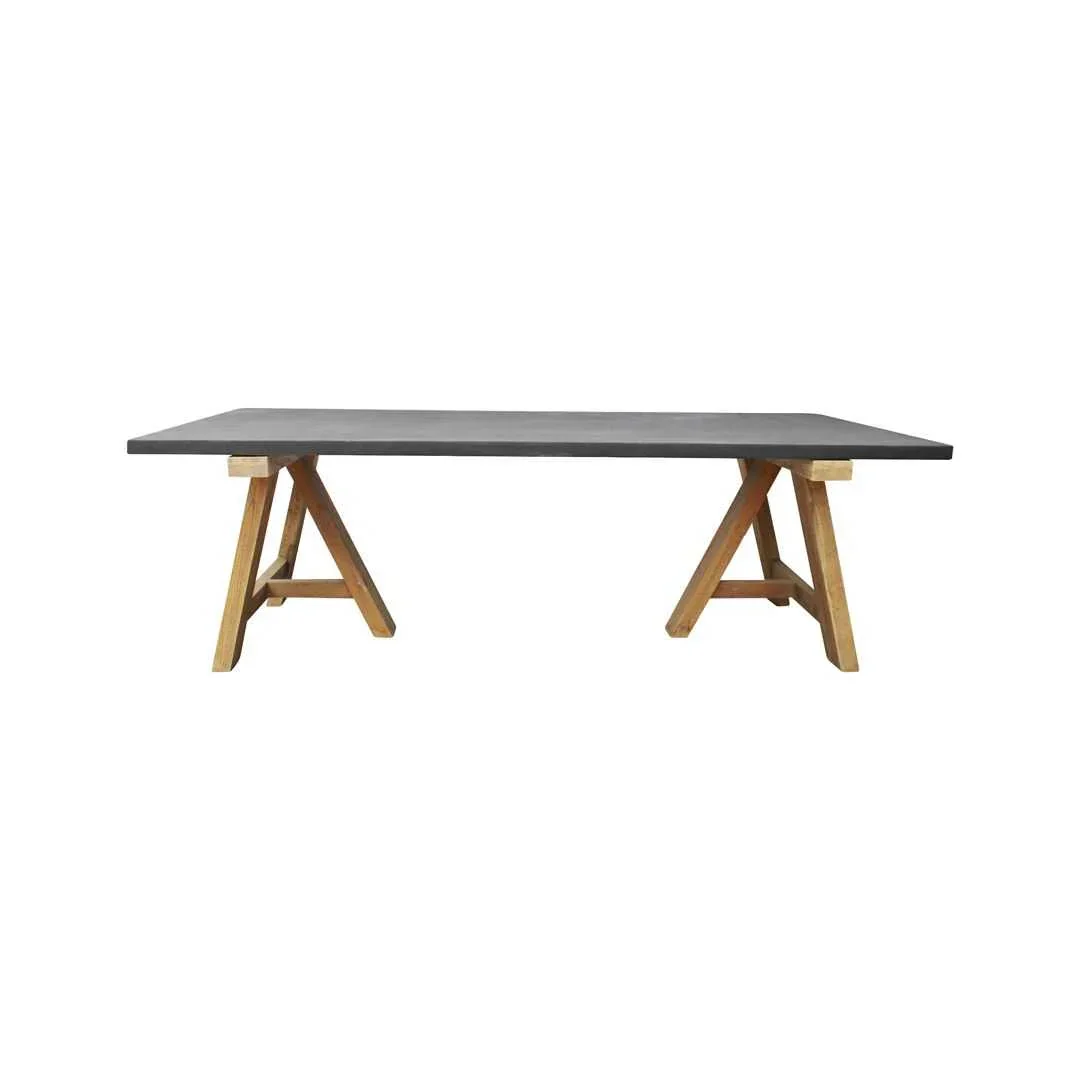CR Balian Concrete Top Timber Frame Dining Table