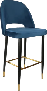 FL Semifreddo Velvet Upholstered Metal Leg Hospitality Bar Stool thumbnail 2