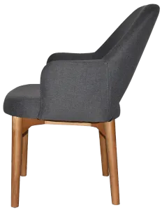 EZ Albury Solid Oak Stained Timber Upholstered Hospitality Dining Armchair - XL thumbnail 12