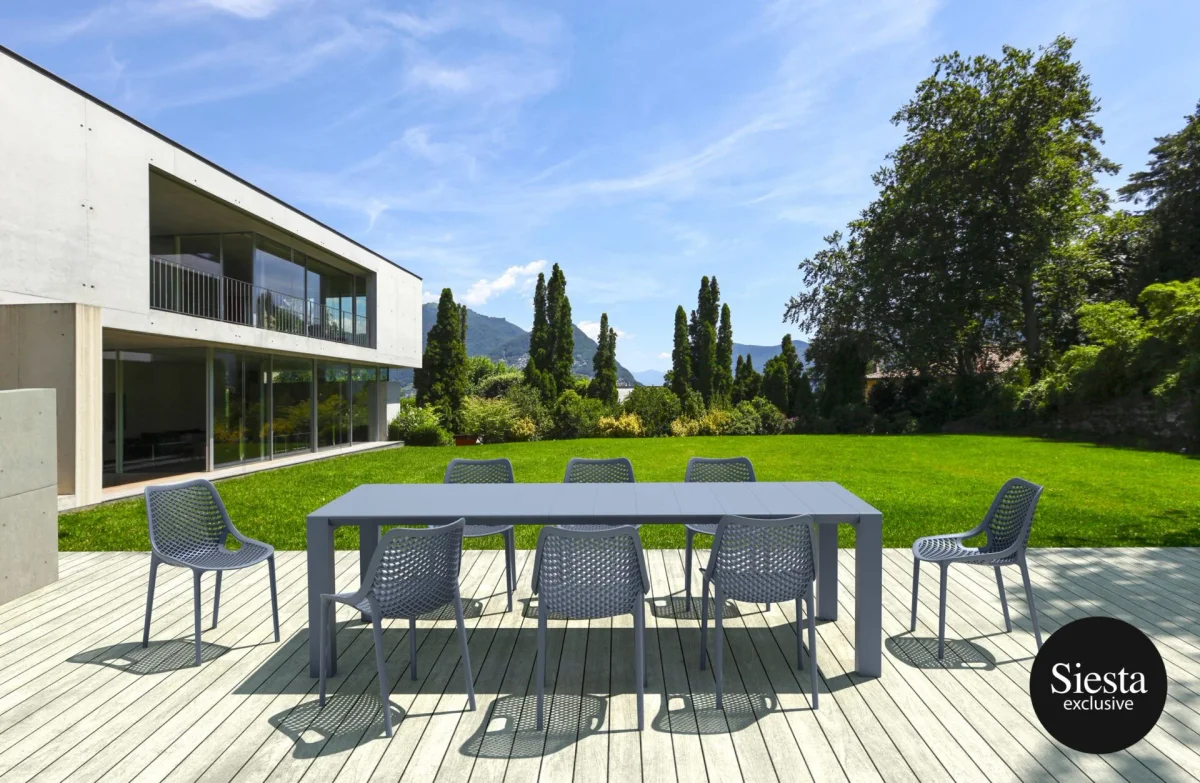FL Vegas 8 Seater Hospitality Outdoor Extendable Dining Table with Air Chair thumbnail 2